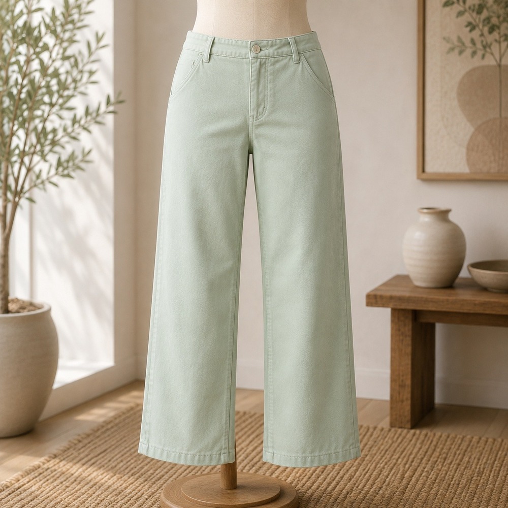 NEW Joan Rivers Straight Leg Pants Womens 12 Sage Green Casual Trousers